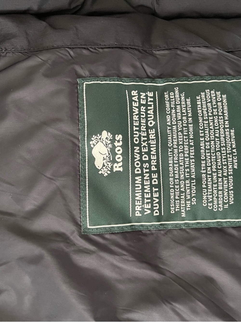 Roots Black Quilted Duck down Puffer Vest - Picture 4 of 6